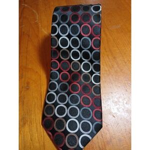 Michael‎ Michael Kors Men's Silk Tie Black Red Silver Gold Geometric Pattern...